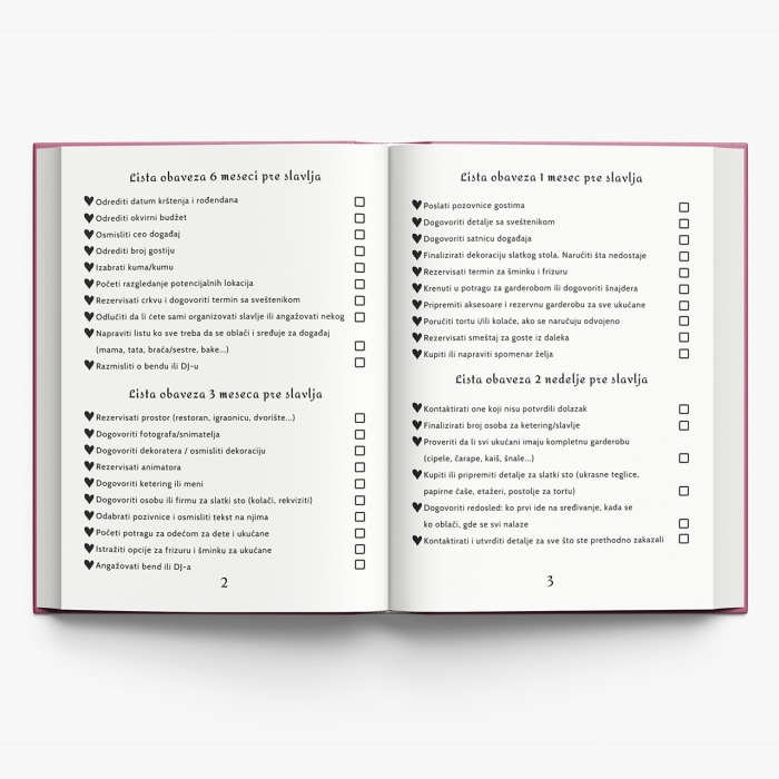 Personalizovani planer za prvi rođendan - Venčić 1