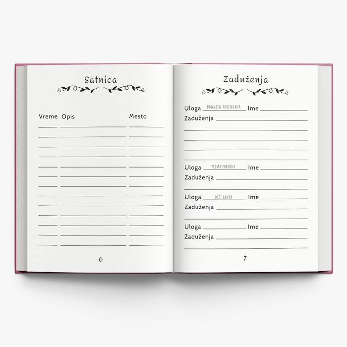 Personalizovani planer za prvi rođendan - Venčić 3