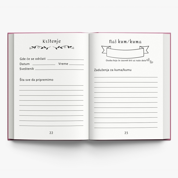 Personalizovani planer za prvi rođendan - Venčić 4